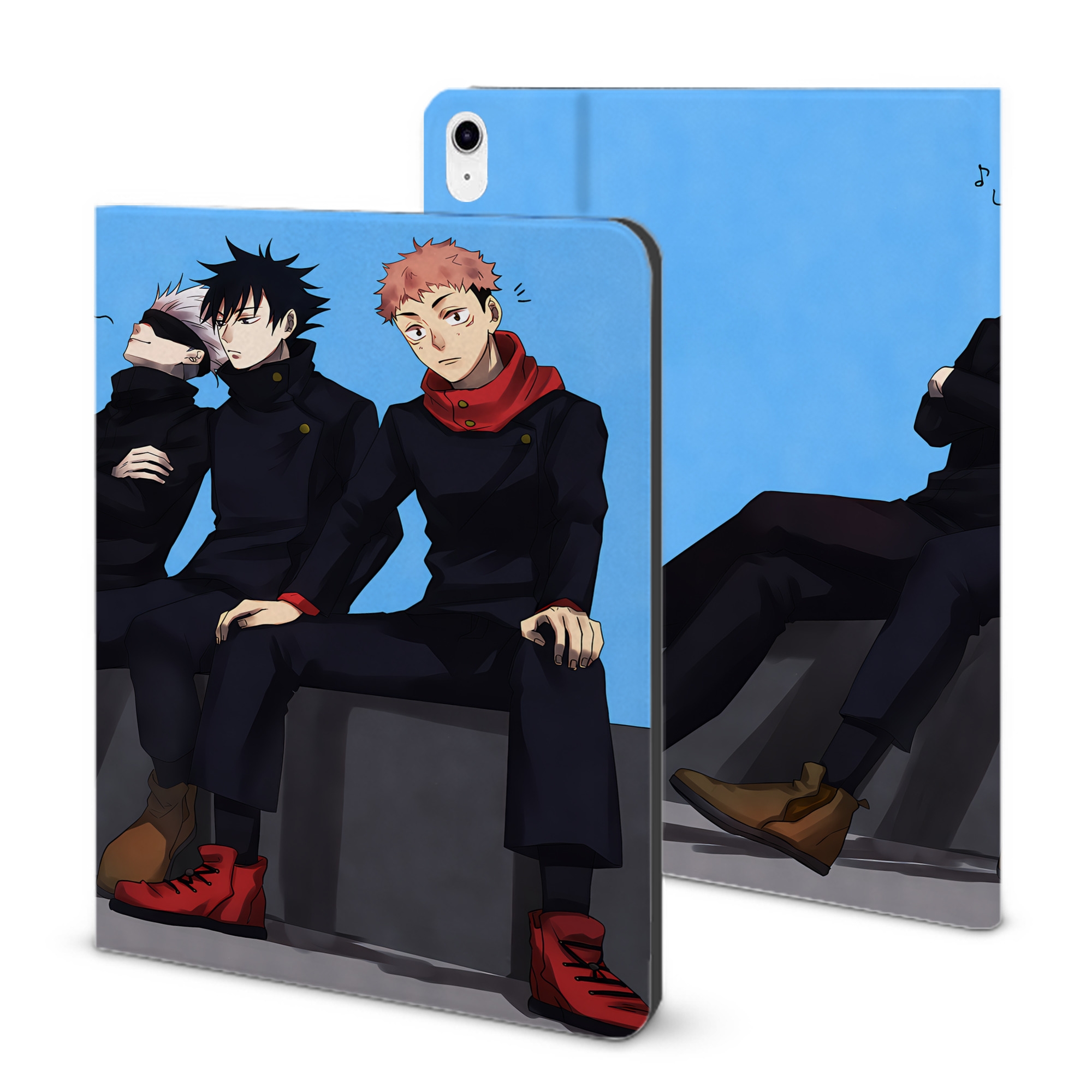 （画像用） 呪術廻戦 Jujutsu Kaisen IPad ケース ブック型 PUレザー TPU 耐衝撃 軽量 薄型 ペン収納なし 全面保護 IPad 各モデル対応